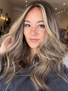 Highline Wigs Custom Colored Clip In Topper Brown Rooted Blonde Caramel 18-19"